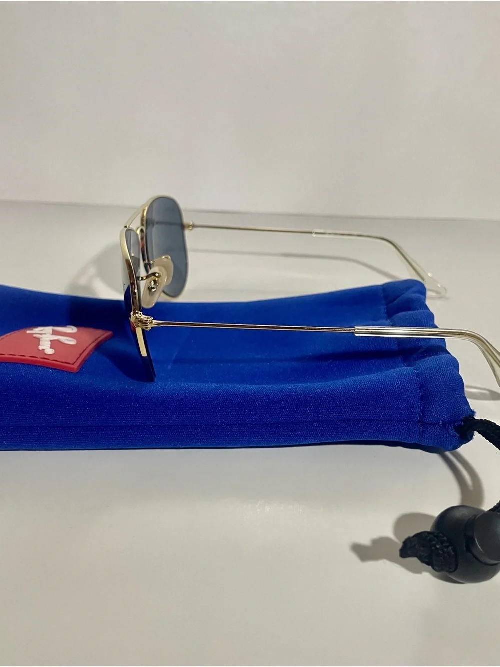 Ray-Ban Kids Gold Aviator Sunglasses with Blue Lenses